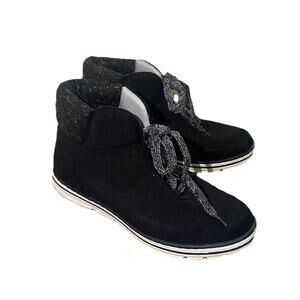 Cliffs by White Mountain Boots Women's Size 8.5 Black Lace-Up Hiker Kelcey